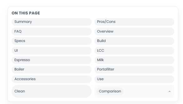 Jump navigation and table of contents template